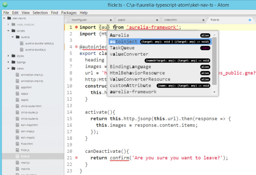 autoinject intellisense